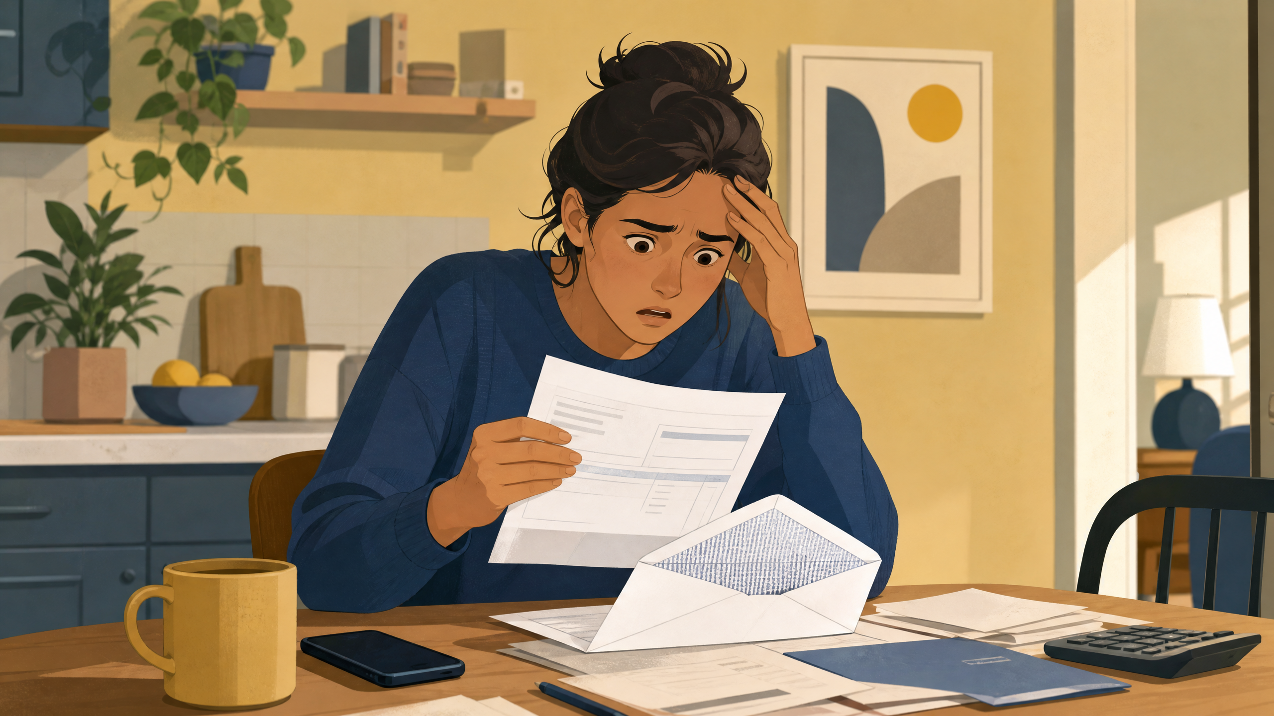 A person looking at a tax form showing income they never earned